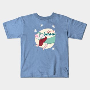 Translucent Veiled Chameleon, Christmas Edition! Let It Snow Kids T-Shirt